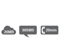 Tele2 20MB + 30SMS + 20MIN Abo