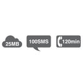 Tele2 25MB + 100SMS + 120MIN Abo