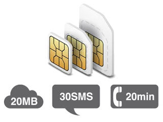 Tele2 20MB + 30SMS + 20MIN SIM
