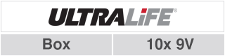 Ultralife Lithium batt 9V - Box(10) - afbeelding 2